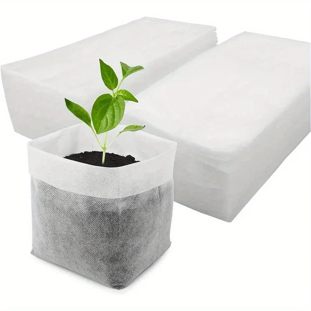Sacs de pépinière de graines biodégradables, sacs de culture de plantes Non tissées, pochettes de plantes de Pots de semis en tissu, fourniture de jardin domestique 100 pièces 5