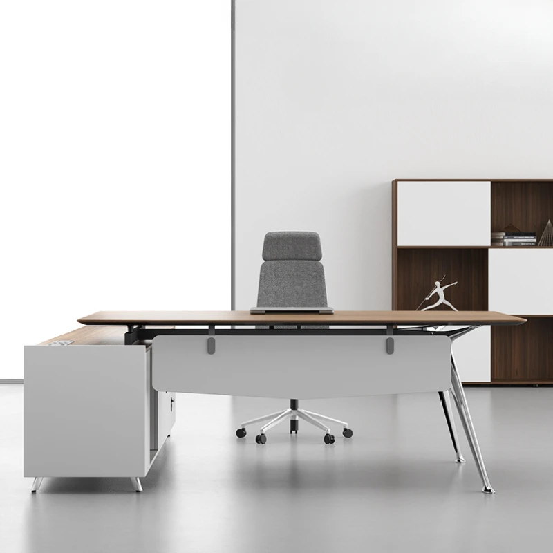 Modern Dark Office Desks Mid Century L Shaped Laptop Workings Computer Desks Art Writing Mueble Para Oficina House Furniture chinese calligraphy brush pen hopper shaped large regular script couplets writing brush chinese drawing caligrafia caligraphy