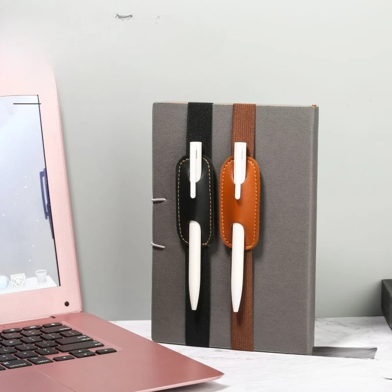 가죽 펜 홀더 탄력 밴드 포함 INS 비즈니스 워더 개별 펜 커버 케이스 노트북 가방 키 프린팅 옵션