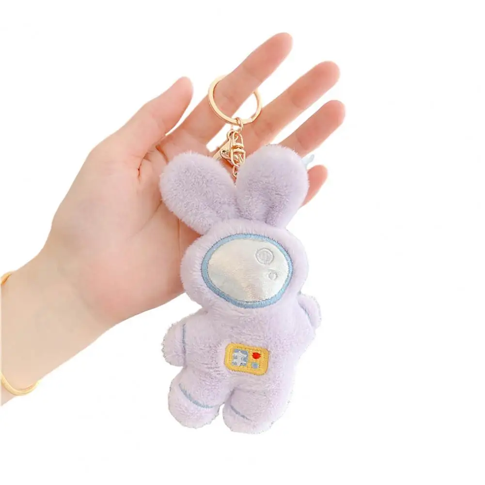 

Plush Rabbit Keychain Fuzzy PP Cotton Fully Filling Backpack Ornament Cute Bunny Astronaut Animal Key Ring Pendant New Year Gift