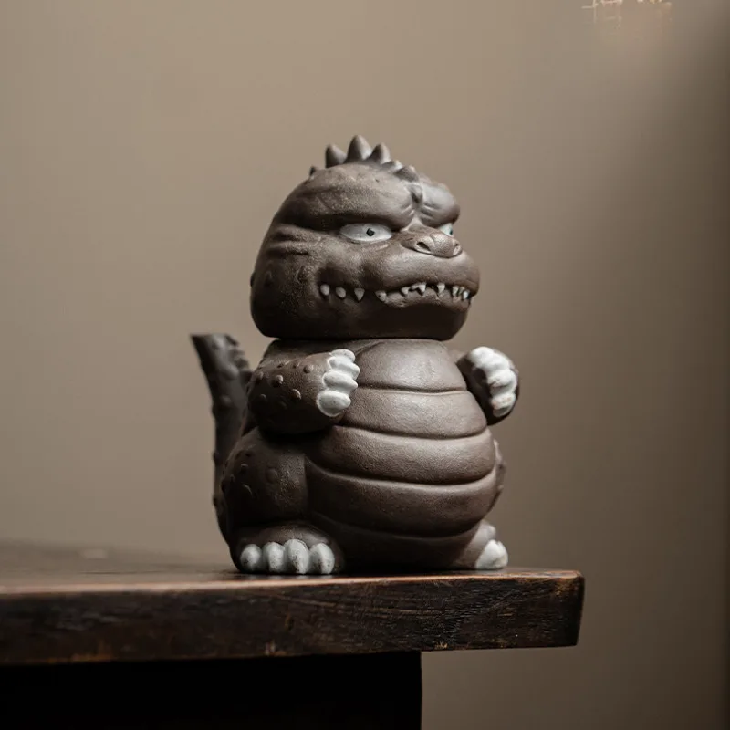 200ml Creative Foolish Dragon Old Rock Clay Teapot Handmade Tea Infuser Pot Tea Maker Kettle with Filter Drinkware Decoration