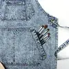 Custom logo Cotton Denim Artist Work Apron with Pockets Straps and Adjustable 5