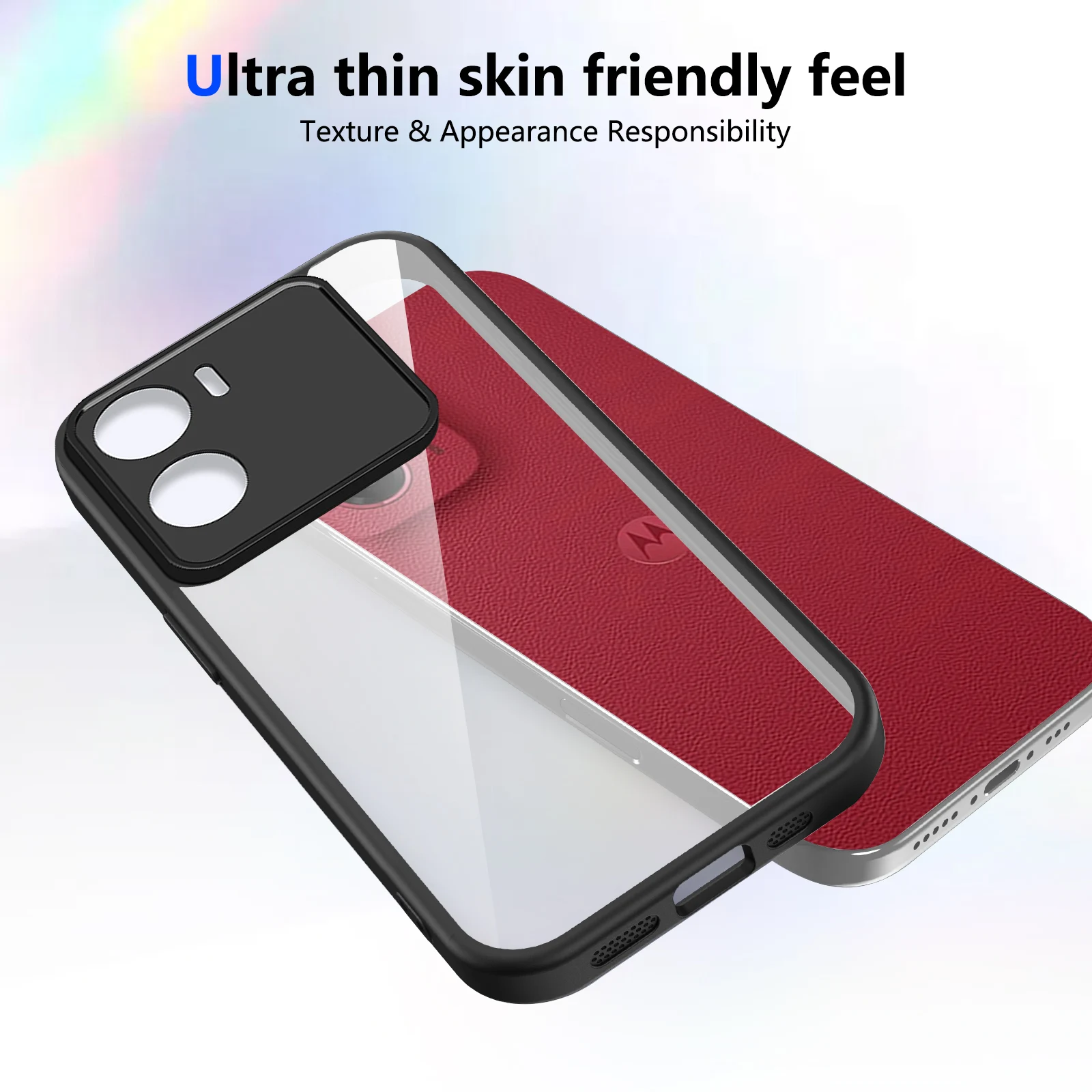Clear Matte Air Cushion Silicone Bumper Phone Case with Hard Back Cover