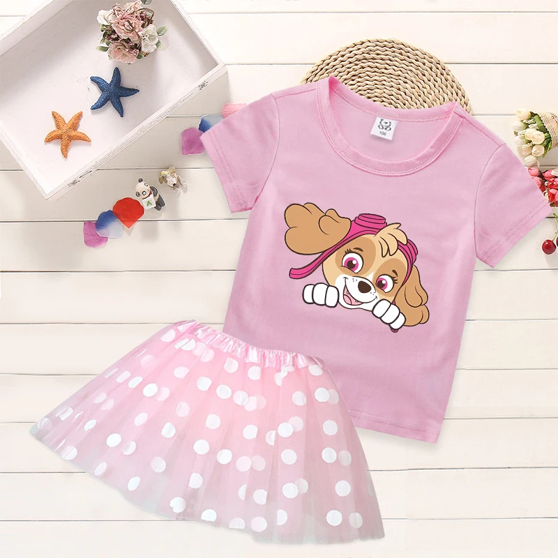 Футболка и юбка для девочек с принтом «Щенячий патруль»