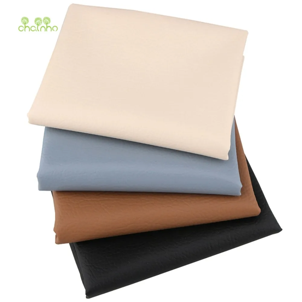 Chainho,PU Artificial Synthetic Leather Fabric,Lychee Pattern,Wear-Resistant,Soft,Solid Color,DIY Quilting & Sewing Material
