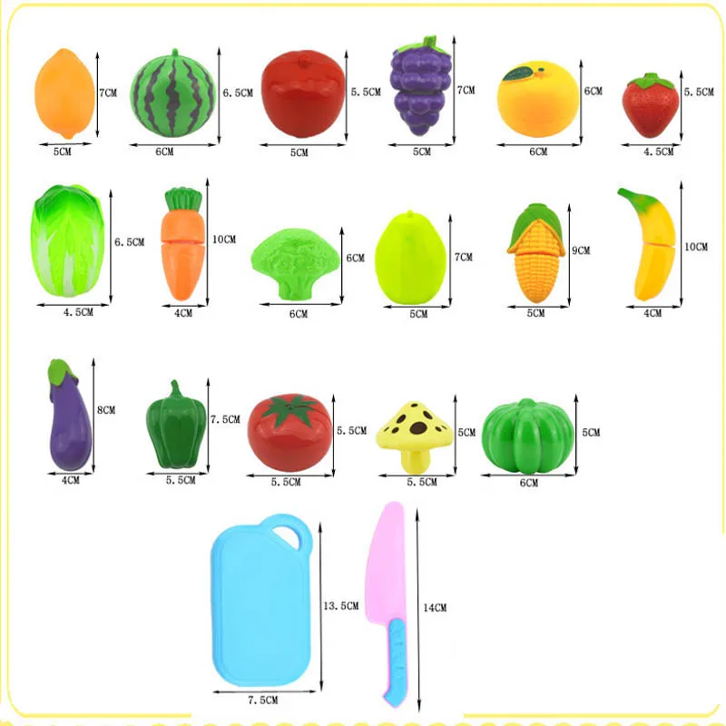 Kitchen Toys Children Small Toys Set Fresh Fruit Vegetables Cutting Toy Kitchen Simulation Suit Food Learning Early Educational