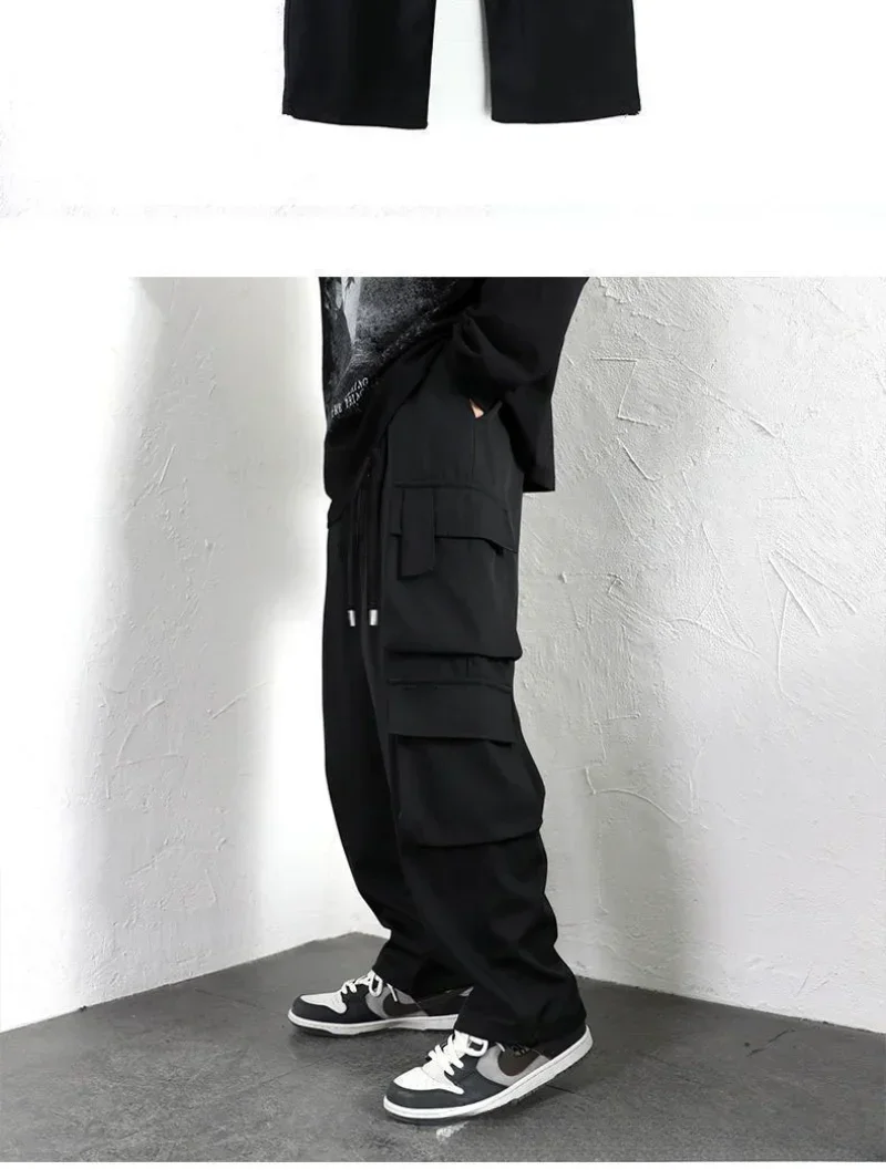 Hipster Men American Overalls High Street Straight Leg Wide Leg Casual Pants