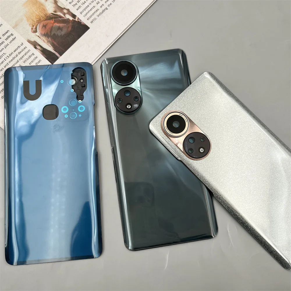 Honor 50 NTH-AN00 NTH-NX9 배터리 뚜껑 커버 교체 부품 후면 하우징 케이스 Honor50 (카메라 렌즈 및 접착제 포함)