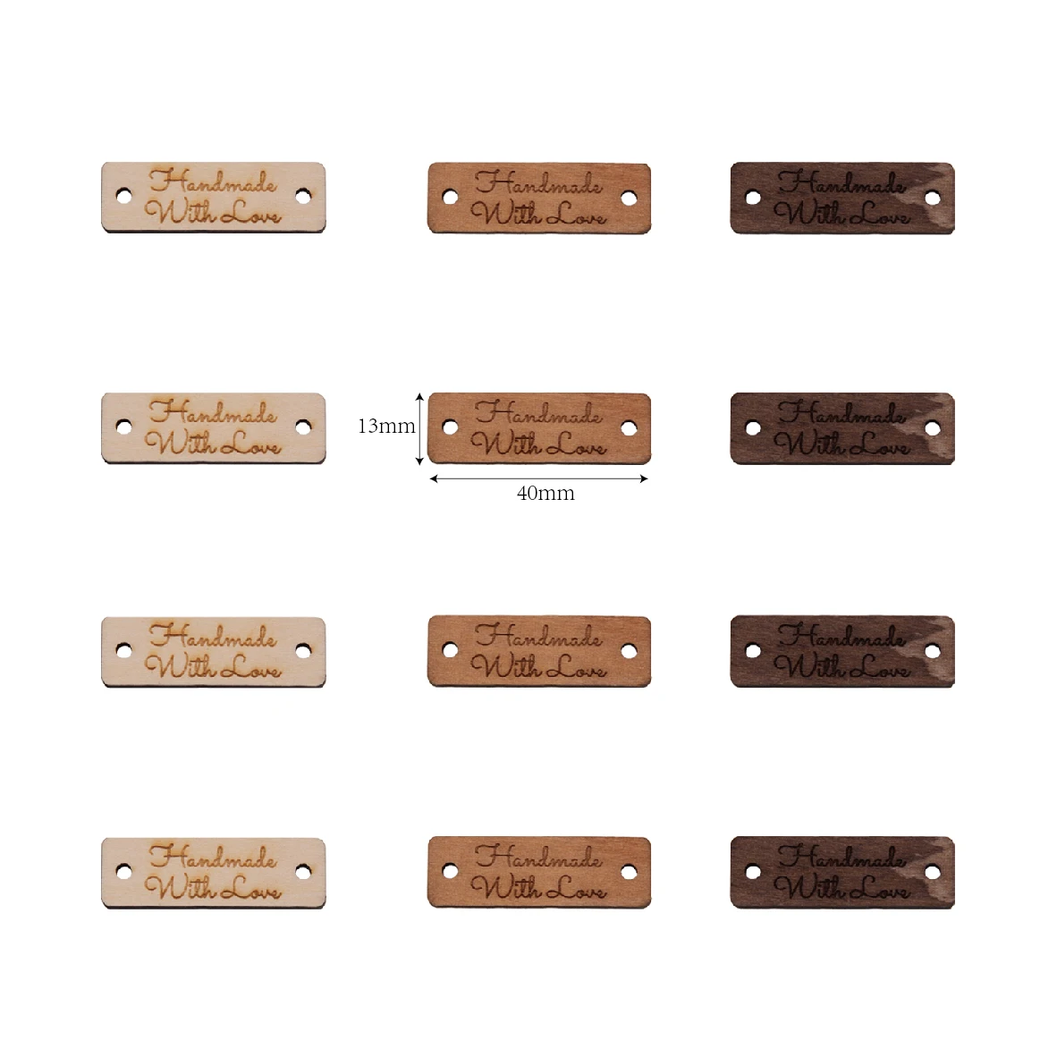 Rectangular Wooden Label, Wooden Buttons, Personalized,Wood Name Tag, Gift Tags, Laser Engraved, DIY Wood Craft