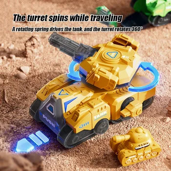 Clockwork Tank Toy Children's Cartoon Winding Up Rotating Sliding Tank Hidden in Creative Puzzle Small Baby Christmas Gift Kids 5