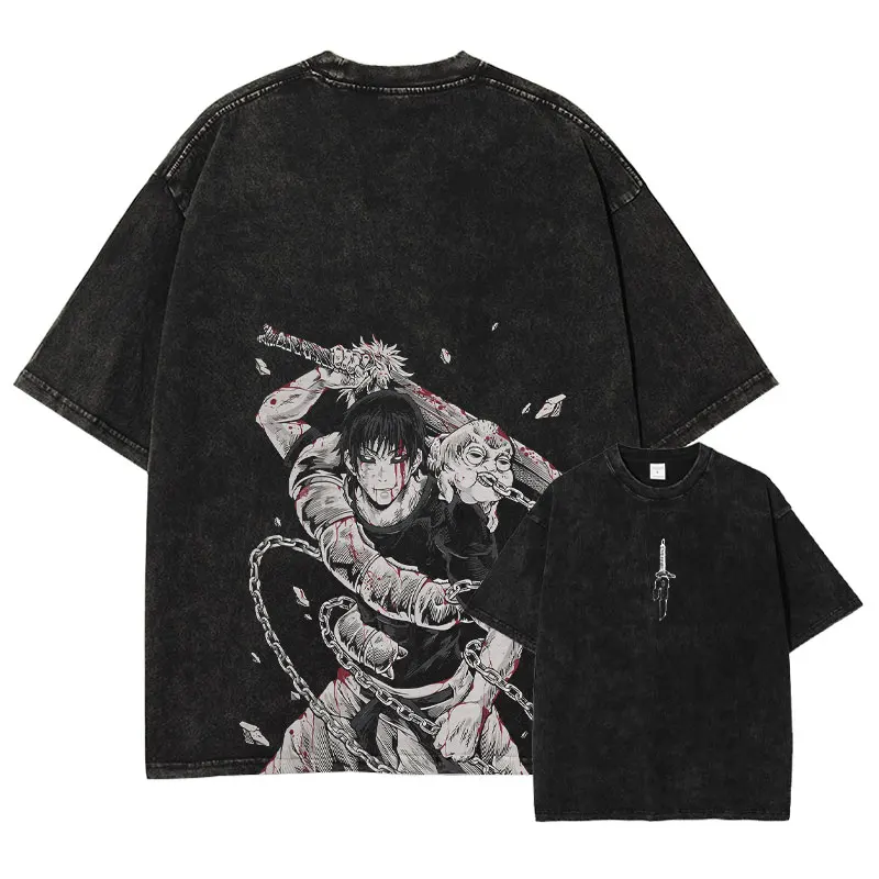 Vintage Washed Jujutsu Kaisen Oversized Anime T-Shirt