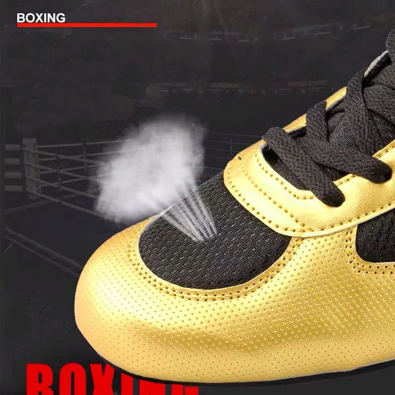 Zapatillas de boxeo para hombre, zapatos de boxeo muscular de vaca,  transpirables, suela exterior de lucha, calzado de boxeo profesional -  AliExpress