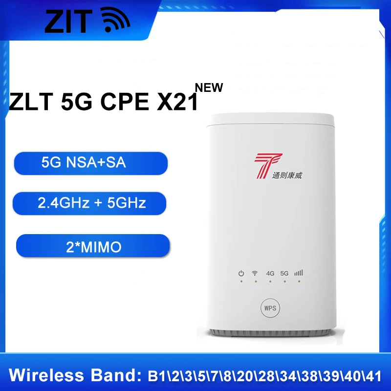 Nuovo Prodotto Originale 5G Cpe Zlt X21 Router Wireless Router Wifi Con Sim Card 5G Dual Frequenza Nsa + Sa Modem 5G Wifi