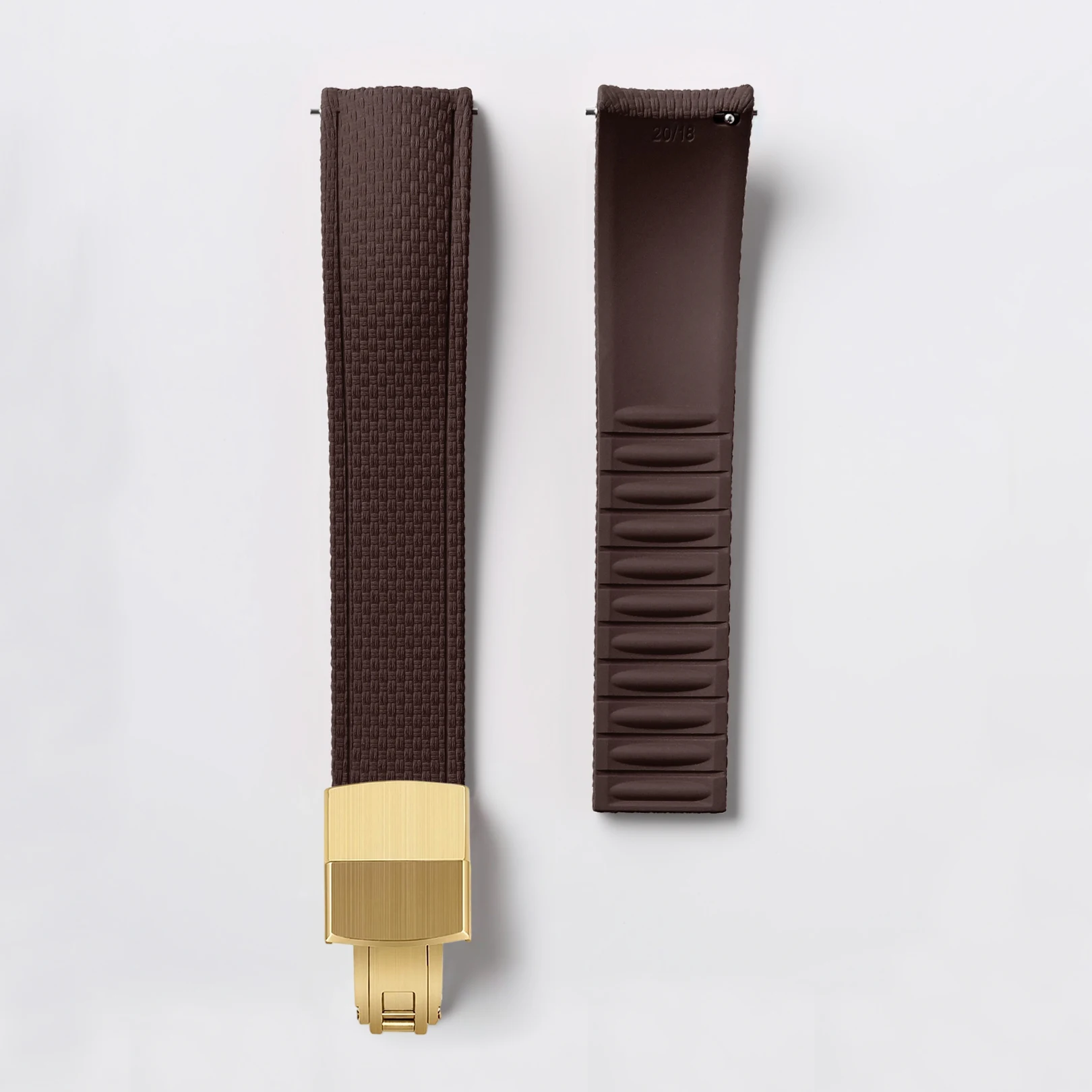 Universal Fluoro Rubber Quick Release Watch Band - Customizable Cut-to-Size Strap