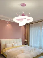 Lustre de chambre à coucher : lampe couronne de nuages créative nordique, adaptée aux chambres de princesse de filles, chambres principales et chambres d'enfants. 3