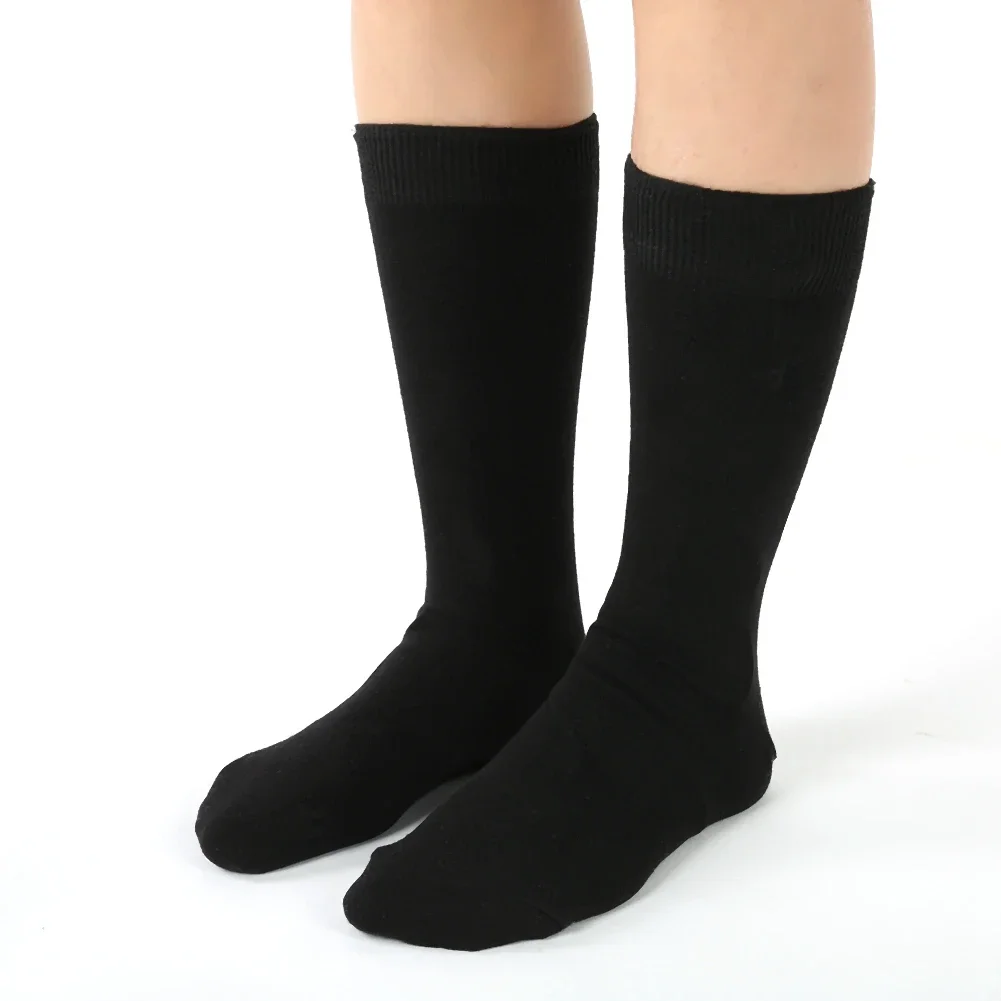 Heated Socks 3 Temperatures Outdoor Warm Winter Socks Rechargeable Battery Thickening Cotton Super Comfortable Black Men & Women