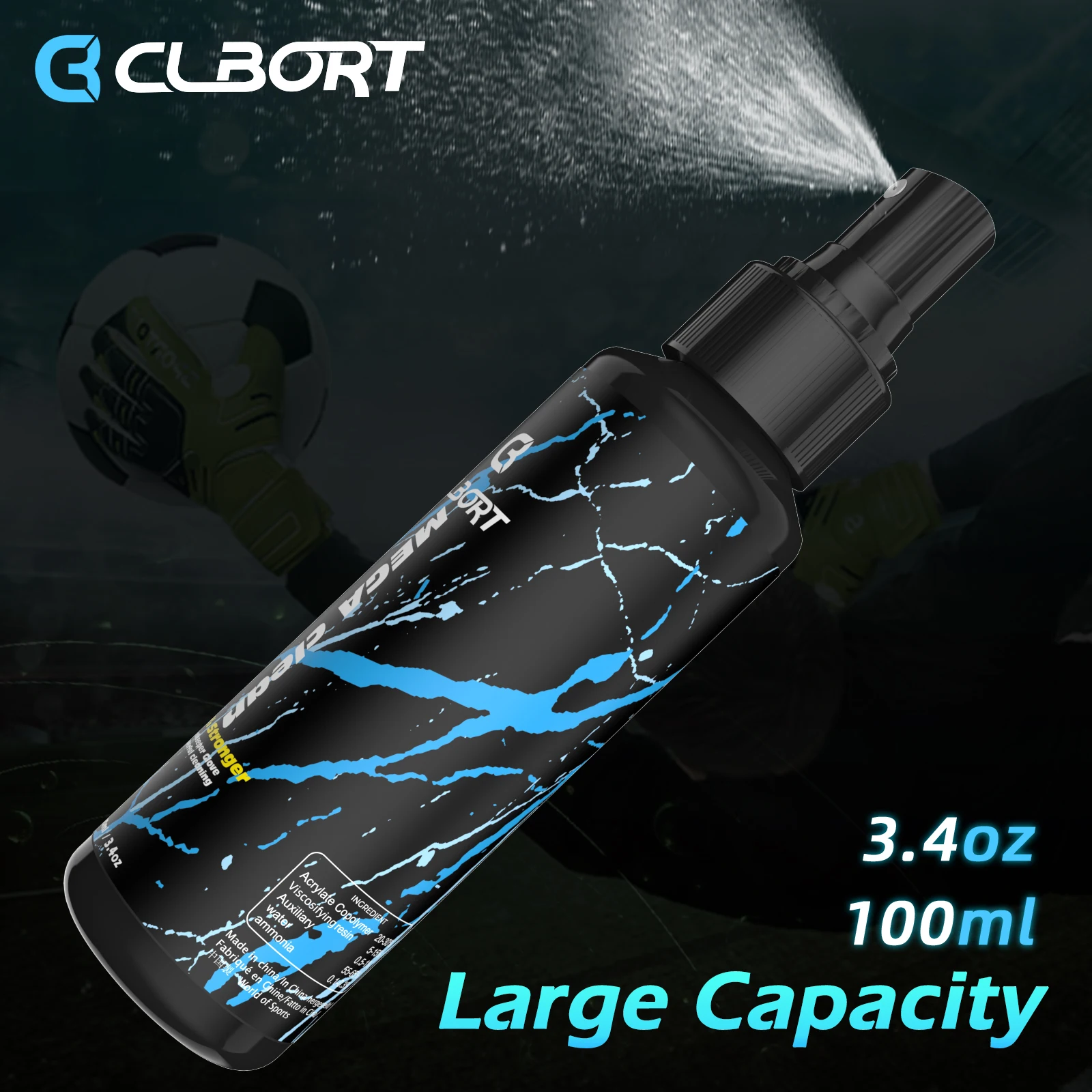 Goalkeeper Glove Wash & Prepare Spray MSDS Certified 3.38oz Football Grip Spray