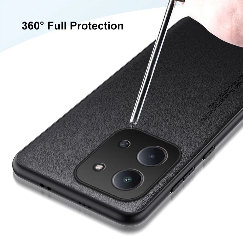 Premium PU Leather Phone Case - Full Protection Silicone Back Cover