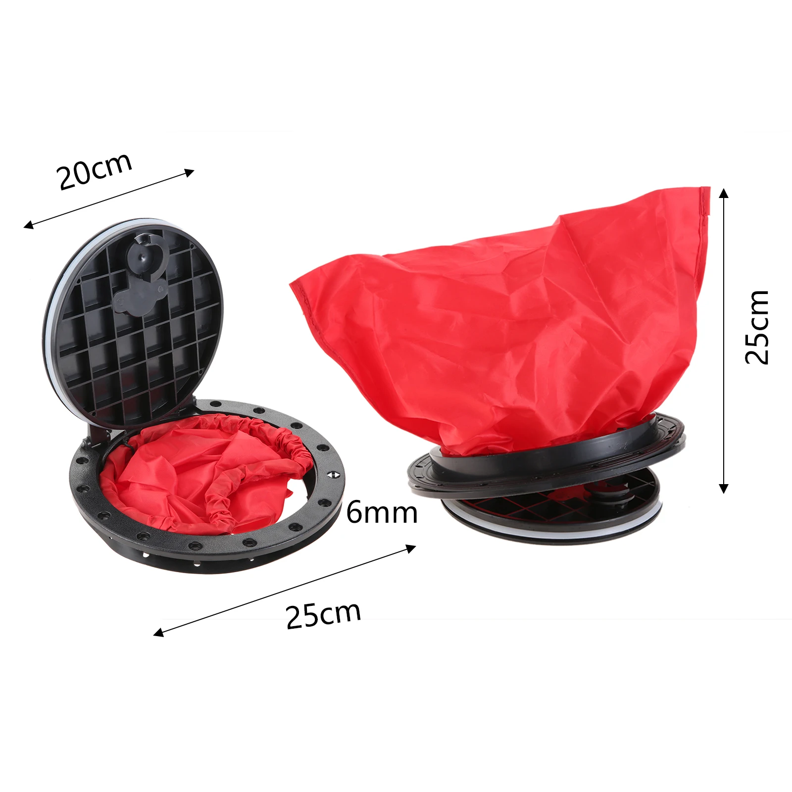 

Marine Boat Kayak Canoe Fishing Rigging Sailing Waterproof Hatch Cover Deck Plate Kit with Storage Bag for Plastic 20cm/7.87in