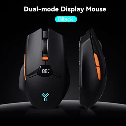 Ergonomic Wireless & Bluetooth Mouse with Adjustable DPI and Long - lasting Battery - Black & Grey White (F86 Classic Black)