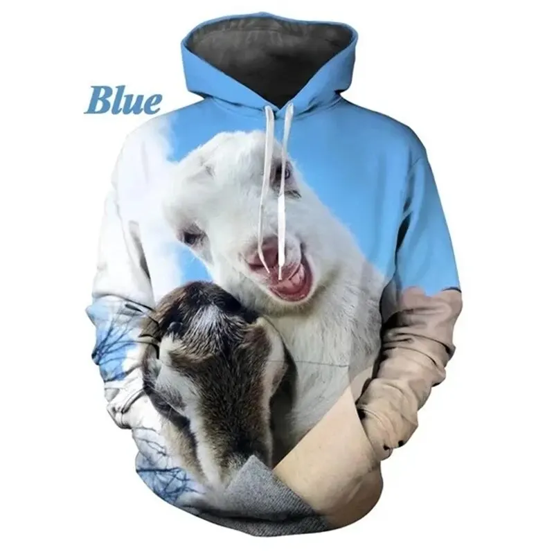 thumbnail image 1 of Sudadera con capucha con estampado de ovejas divertidas y personalidad para hombre, moda informal, unisex, estampado 3D de animales, sudaderas gráficas, tops, 1 of 5