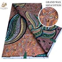 Tissu Wax Africain Super Grand Rose 6 Yards, Pagne Flash, Imprimé Glamour, Batik, Tissu Ankara, Wax Pailleté, Matière Coton Doré pour Uniforme 5