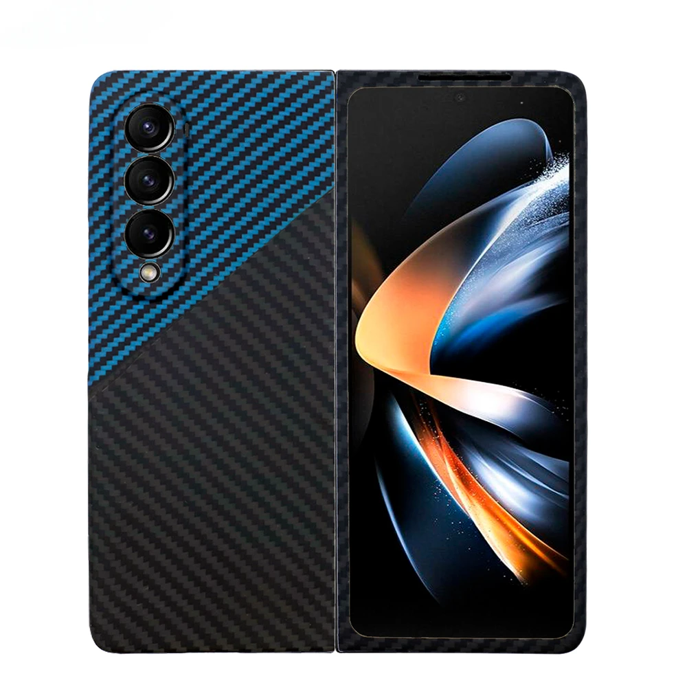 

Hot Genuine Aramid Fiber Two-color Carbon For Samsung Galaxy Z Fold 4 Upgraded Version Ultra Thin Z Fold 3 Full CASE Cover