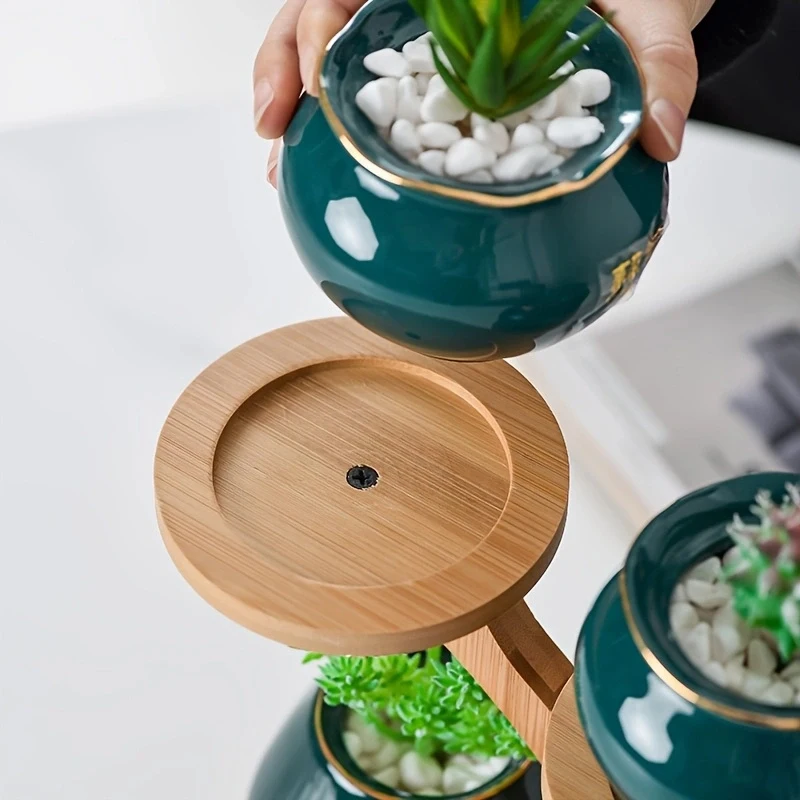 Compact Plant Display Shelves - Stylish 3-Tier Indoor Decor