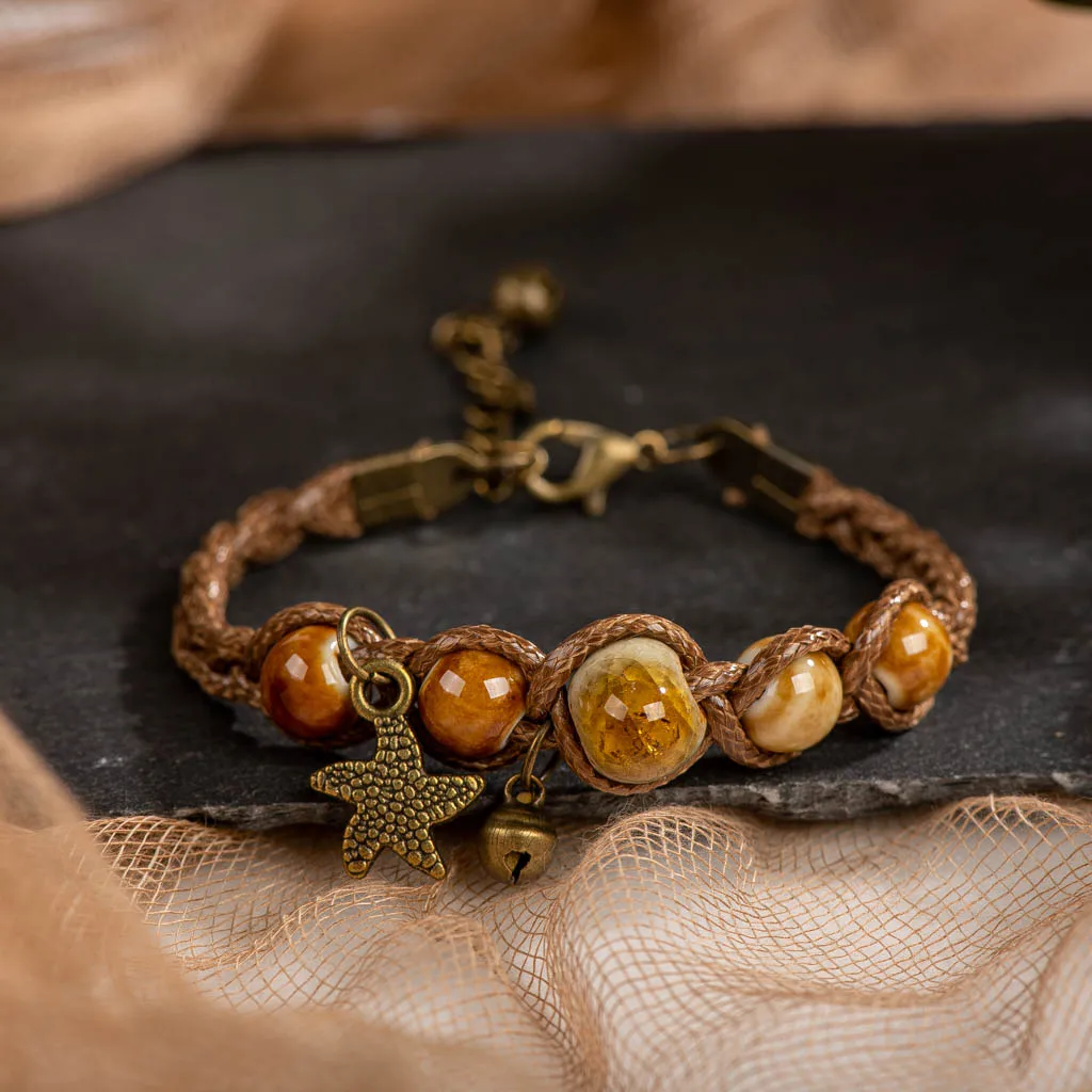 Ceramic Bracelet Handmade Beads Bracelet for Women,stone bead bracelet,ceramic bracelet,beaded bracelet