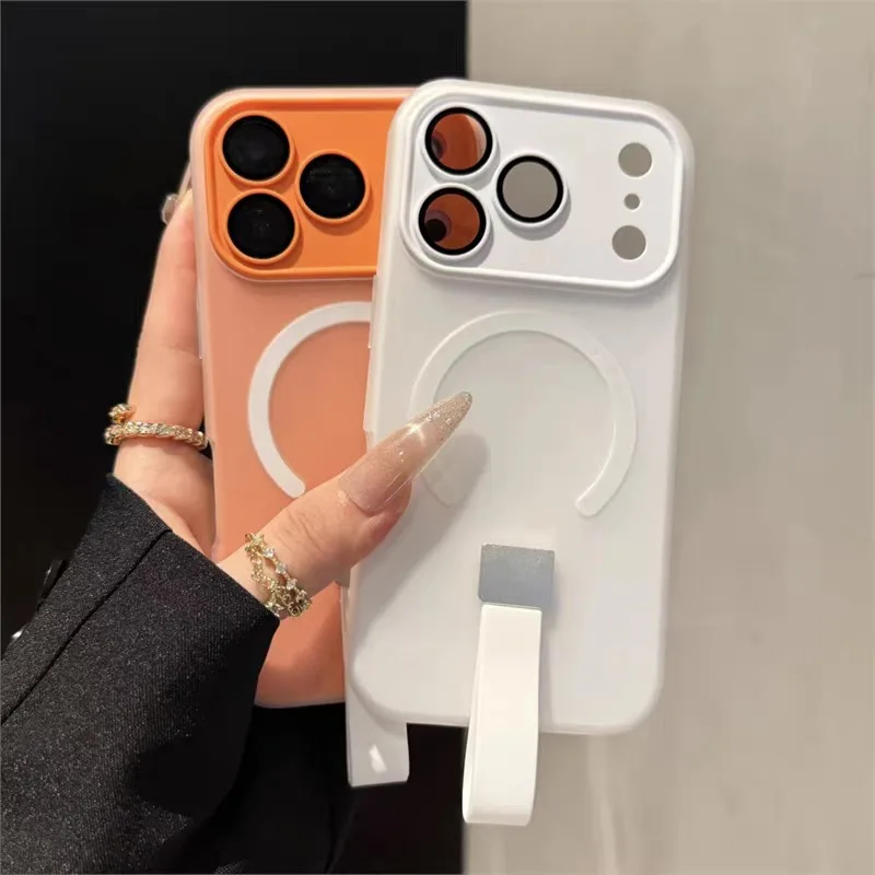 Magnetic Silicone Phone Case Grip with Finger Strap - Soft Protective Cover