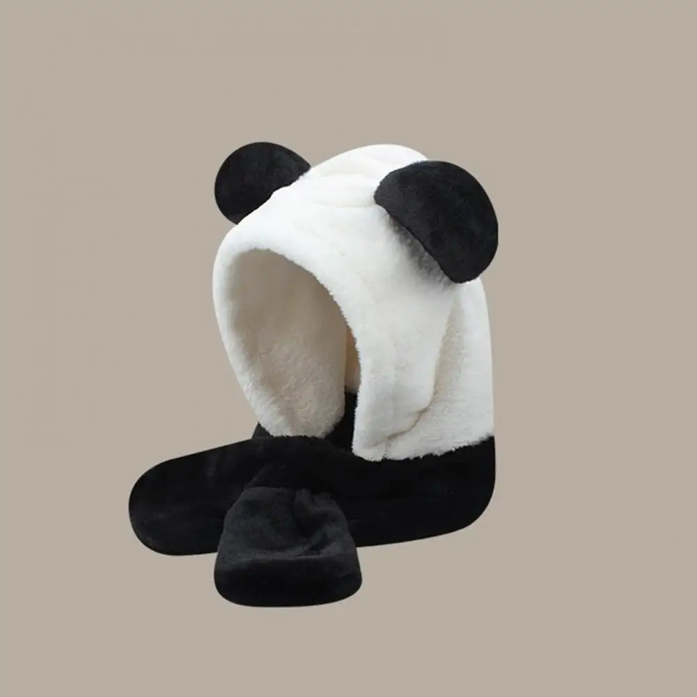 

Neck Winter Cap Cartoon Panda Winter Hat Thick Plush Warm Soft Full Protection Windproof Cap for Unisex Outdoor Wear for Weather