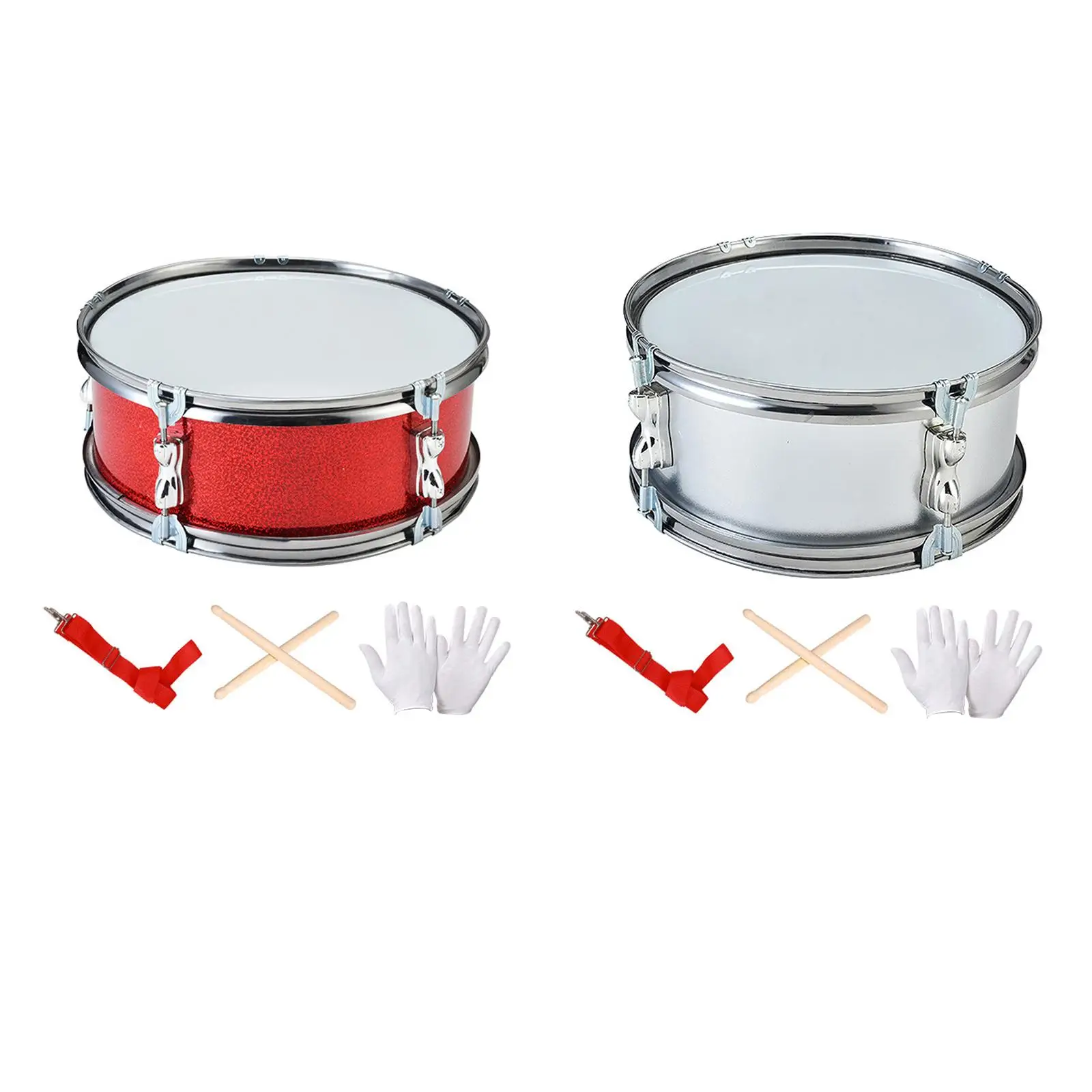 11inch Snare Drum with Gloves Portable Percussion Instrument Music Drums for Teens Adults Children Kids Birthday Gifts