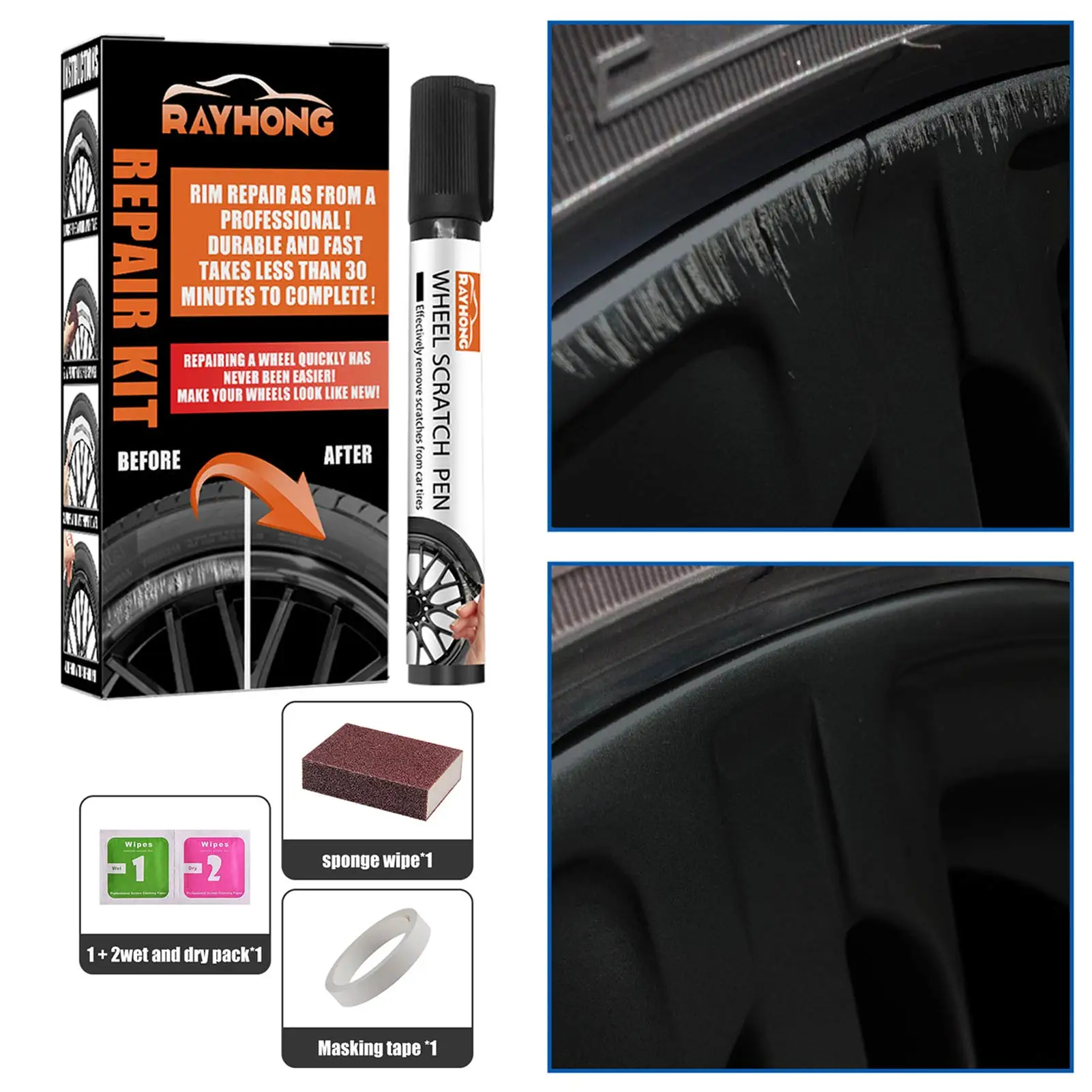 Car DIY Alloy Wheel Repair Adhesive Kit Silver Paint Fix Tool for Car Auto Rim Dent Scratch Care wheel scratch repair kit
