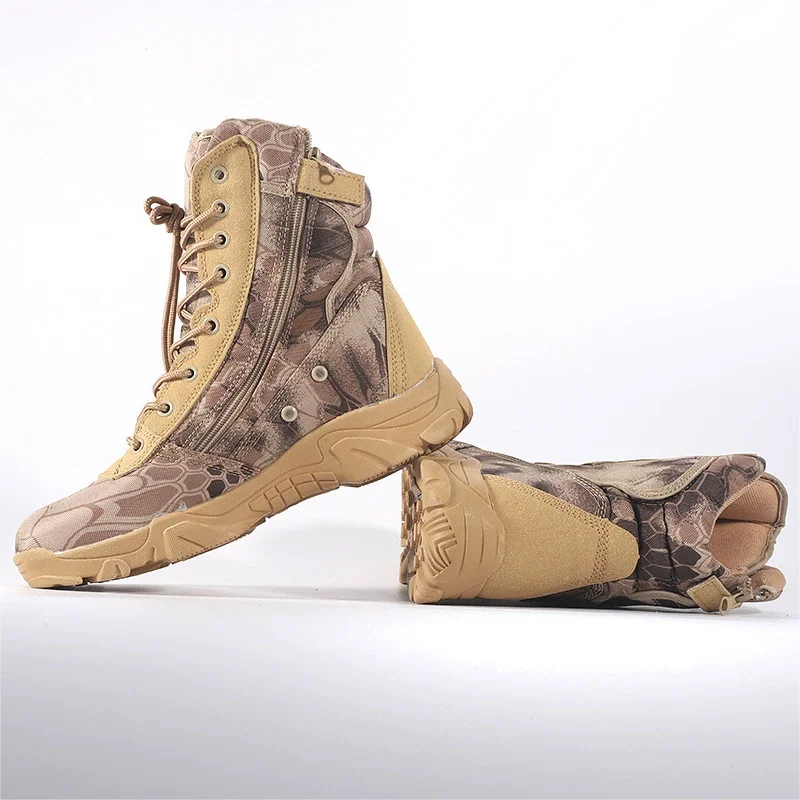 Outdoor Training Men Military Tactical Boots High-Top Desert Army Shoes Camouflage Combat Hunting Climbing Botas Hiking Shoes