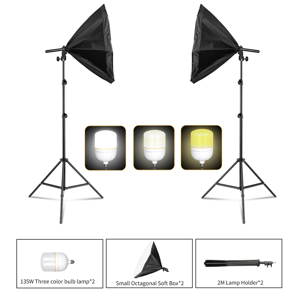 

Photography Portable 50cm Small Softbox Uniform Soft Lighting Suitable Shooting Small Objects with 2M Tripod Muti Lighting Bulbs