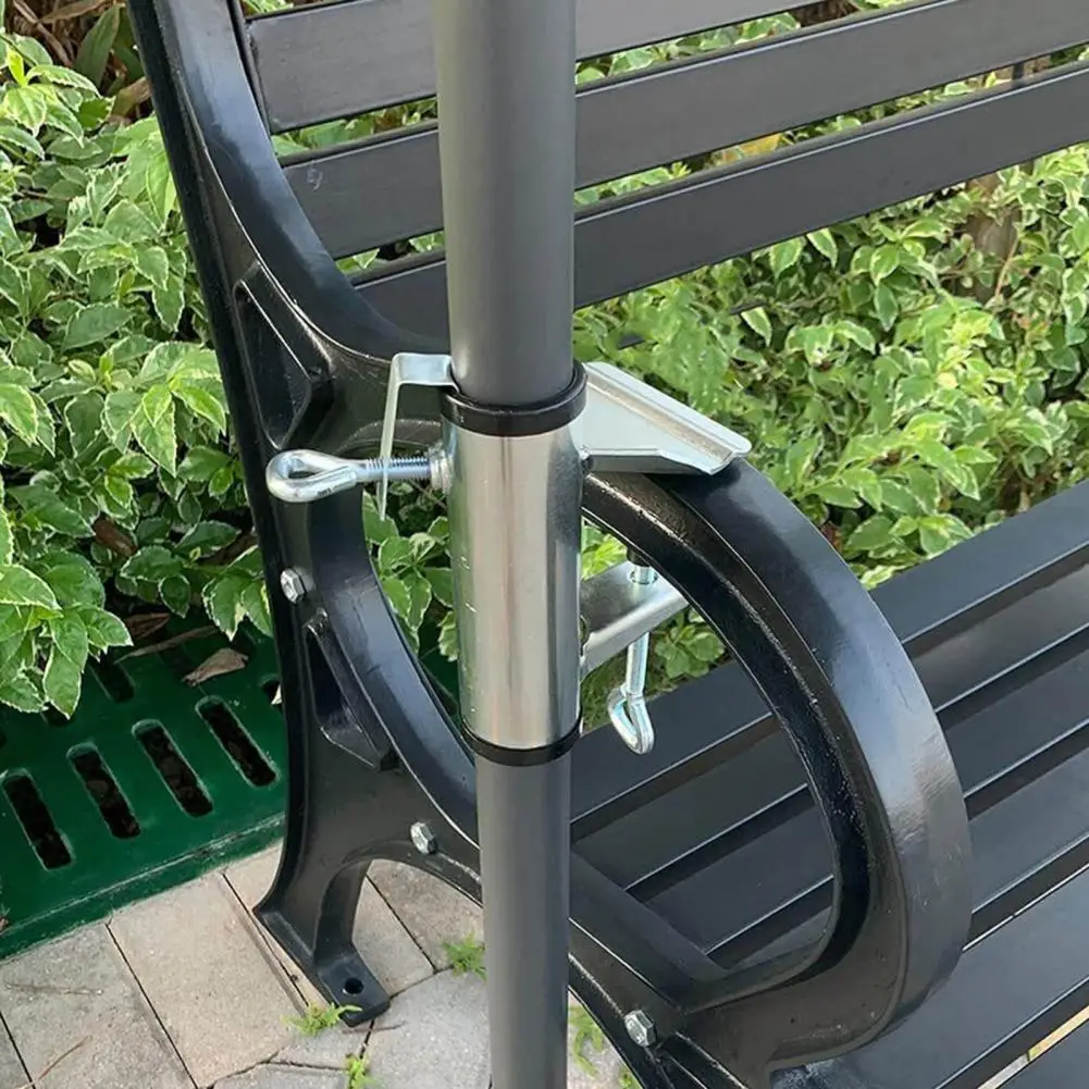Outdoor Umbrella Clip Heavy Duty Metal Outdoor Chair Umbrella Clamp for Garden Yard Patio Beach Deck Adjustable Pole for Railing