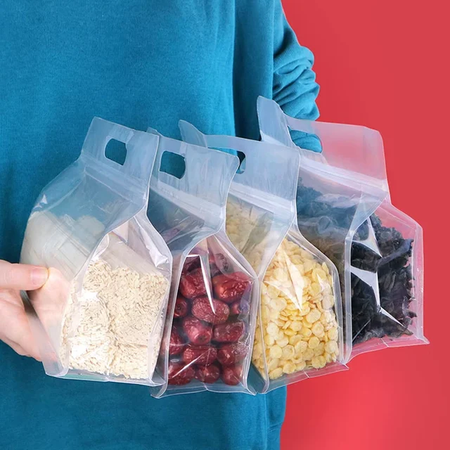 Conteneurs de stockage des aliments en Silicone, conteneurs étanches, réutilisables, sac fermé à fermeture éclair, tasse, sac frais, sac de stockage des aliments, emballage frais 2