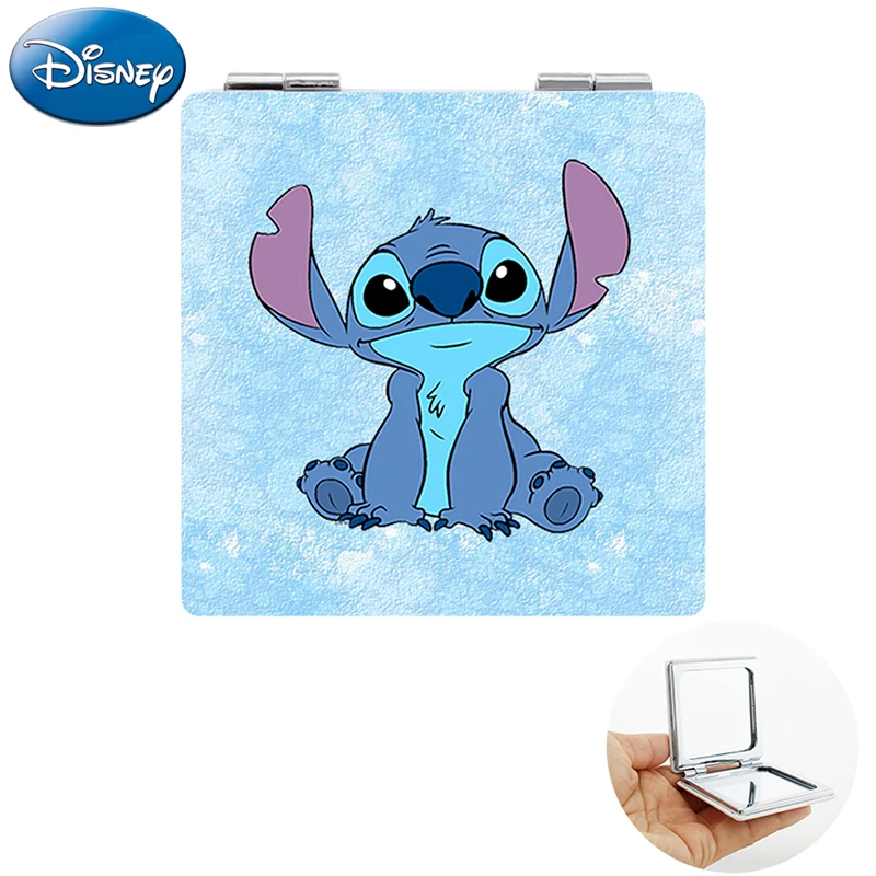 

Disney Stitch&Lilo Double Sides Square Hand Mirror 2022 New Trendy Cartoon Mini Leather Gifts Make Up Mirrors DIY1154