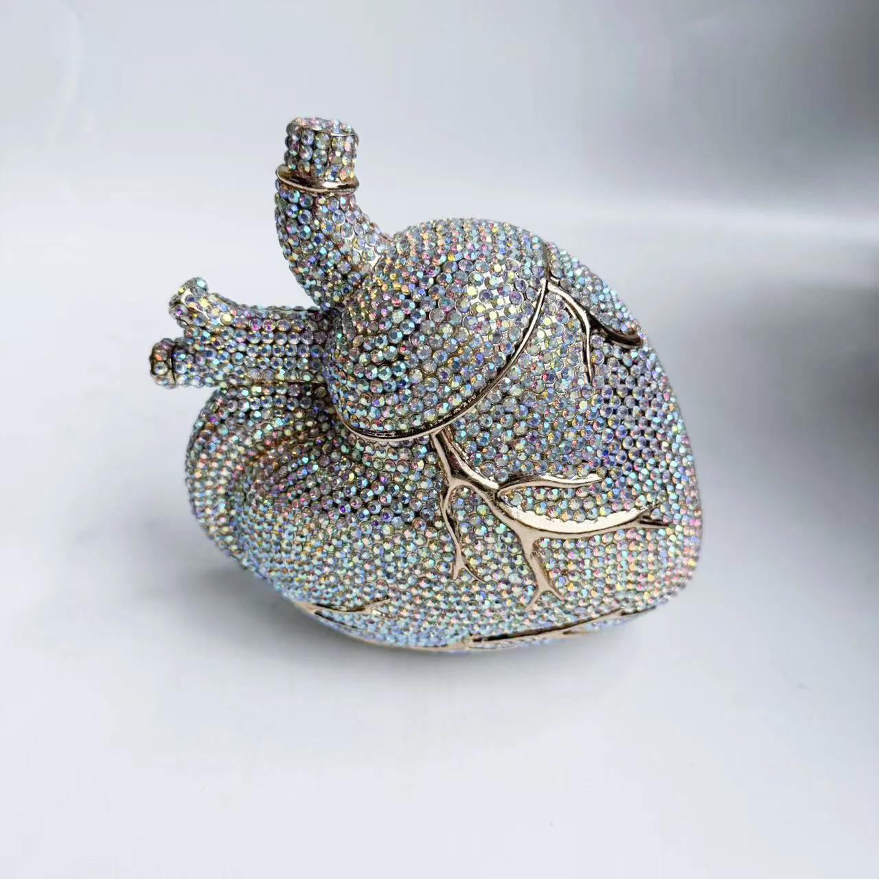 XIYUAN Women Red Heart Shaped Crystals Evening Bag Wedding Party Diamond Clutch Purse Luxury Rhinestone Handbag Pink Wallet Bags 5