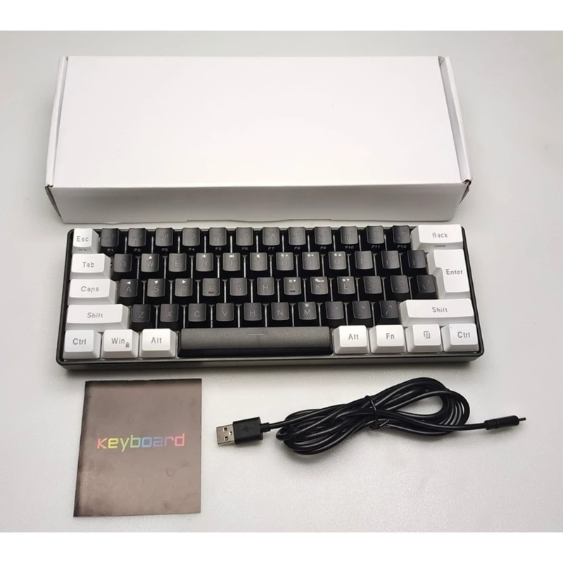 Teclado con cable para juegos, Mini teclado ultracompacto con  retroiluminación RGB, resistente al agua, pequeño y compacto, 61 teclas,  para PC/Mac - AliExpress