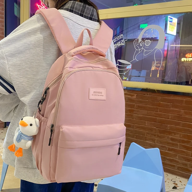 JULYCCINO Multifunction Waterproof Buckle Backpack Korean Style School Bag  : kpopita