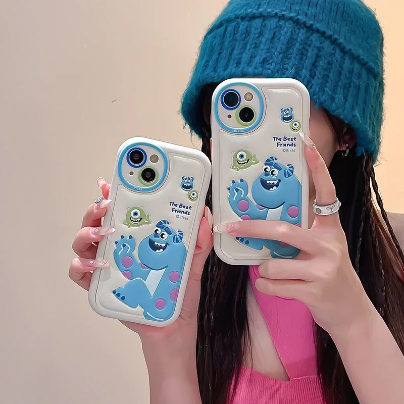 

Cartoon Monsters, Inc. New Leather Phone Case for iPhone 15 14 13 12 11 Pro Max Plus SE Anti-Drop Protective Case Cartoon