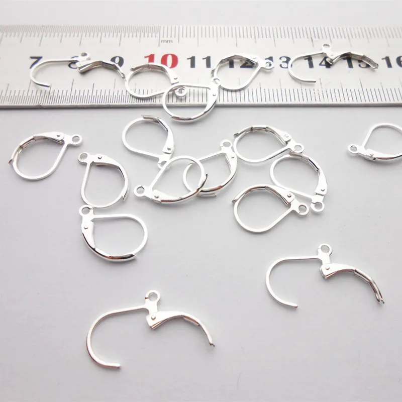 

20/50/100Pcs/Lot Gold Silver Copper French Round Buckle Earrings Making Accessories Clasps&Hooks Jewelry Finding 10*15MM