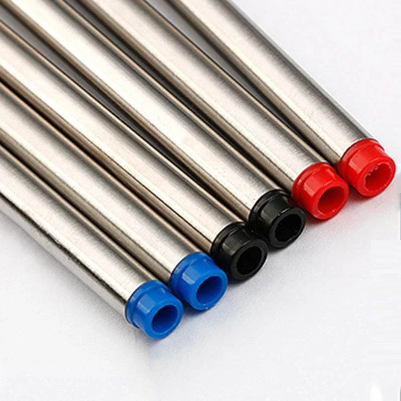 3Pcs 11.4cm Threaded Rotary Metal Pen Refills Blue/black/red Ballpoint Pen Rod Signing Pen Refill 0.7mm Office School Stationery 3