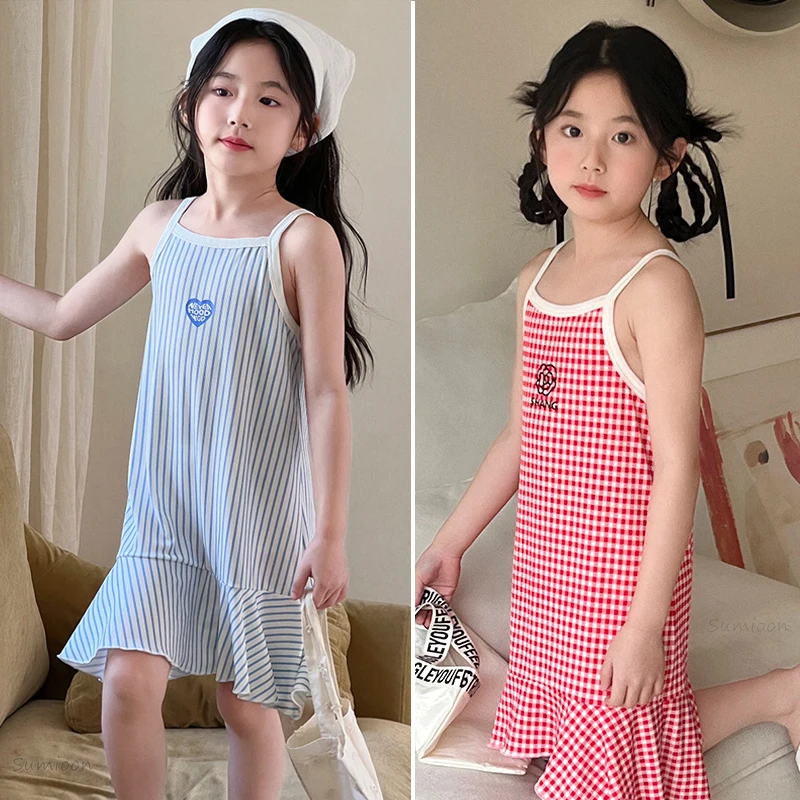 

2-12 Years New Summer Girl Nightgown Cartoon Pajamas Dress for Kids Teenager Night Dress Baby Nightdress Cute Children Clothing