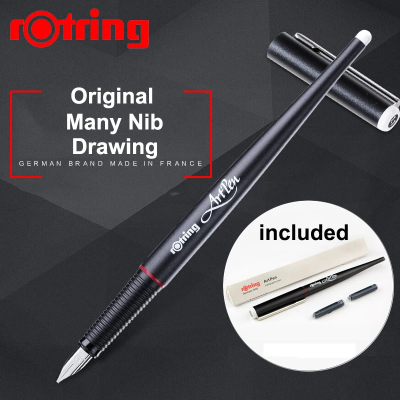 The German Rotring Original Fountain Pen Art EF/F/M/1.5/1.9/2.3mm Practice Writing Pen Accessories Handwriting Business Gift