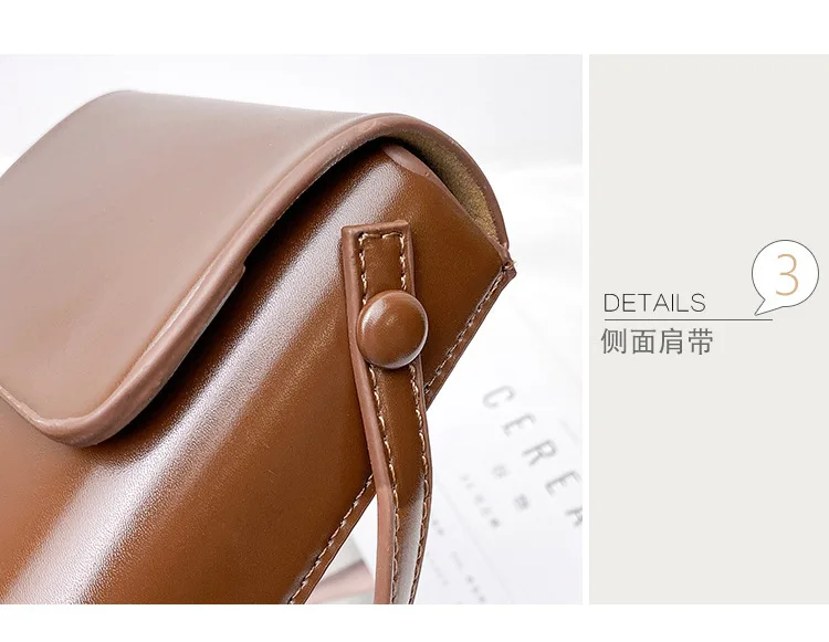 Mini PU Leather Crossbody Bag - Womens Solid Designer Shoulder Purse