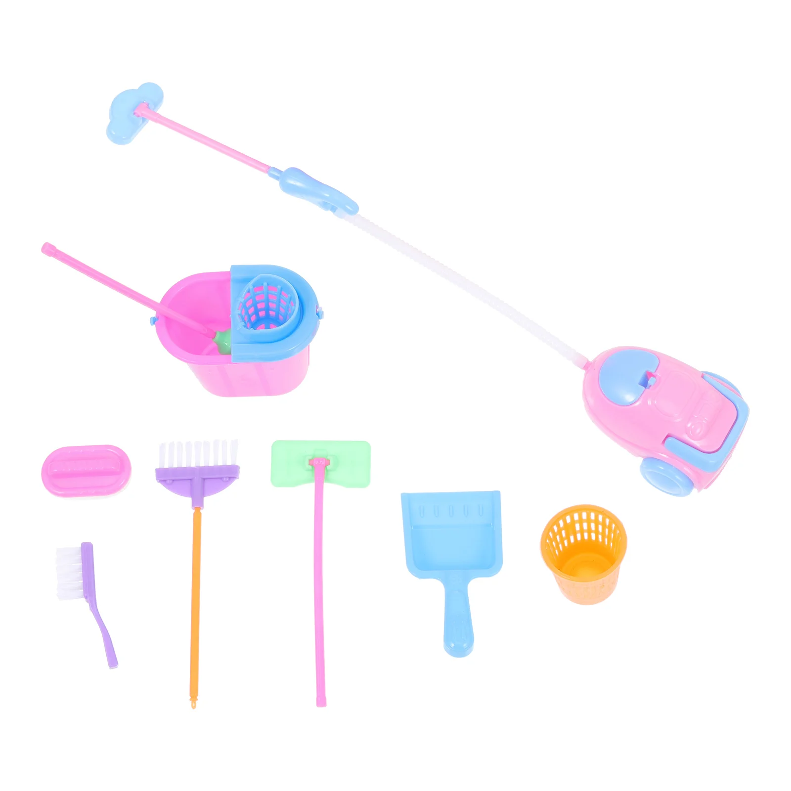 Mini House Cleaning Tools Kid Pretend Play Toy Housekeeping Tool Cleaning Broom Brush Washing House Cleaner For Children 3