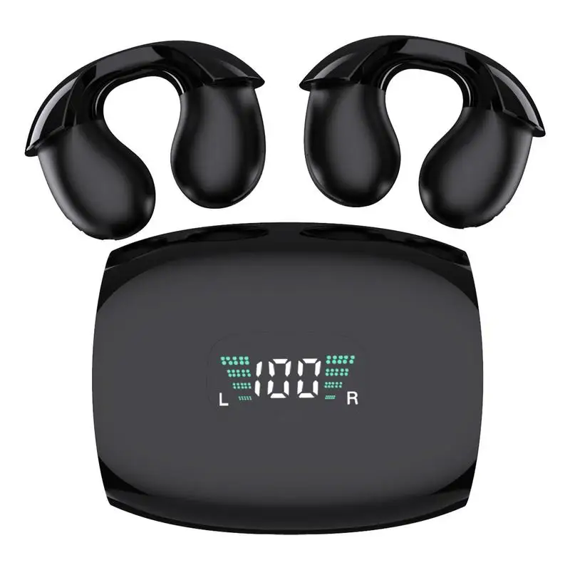 Open ear Headphones Wireless Ear Clip Bone Conduction Headphones Open