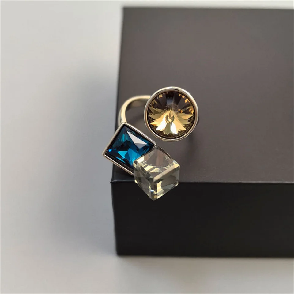 Starry Sky Zirconia Open Stainless Steel Rings Fashion Light Luxury Style Jewelry Personality Women's Ring s Items